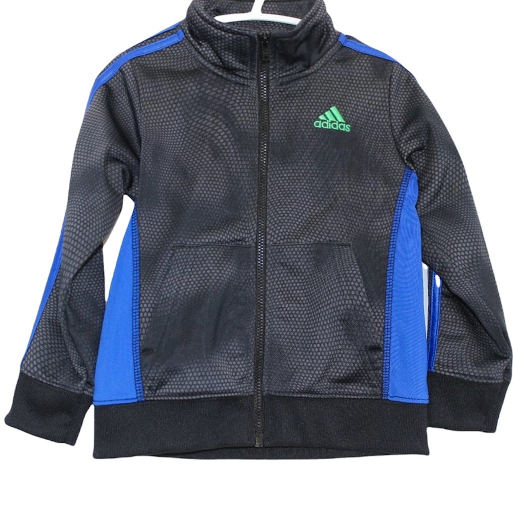ADIDAS Boys Jacket Full Zip Intentional Distressing 24 Months